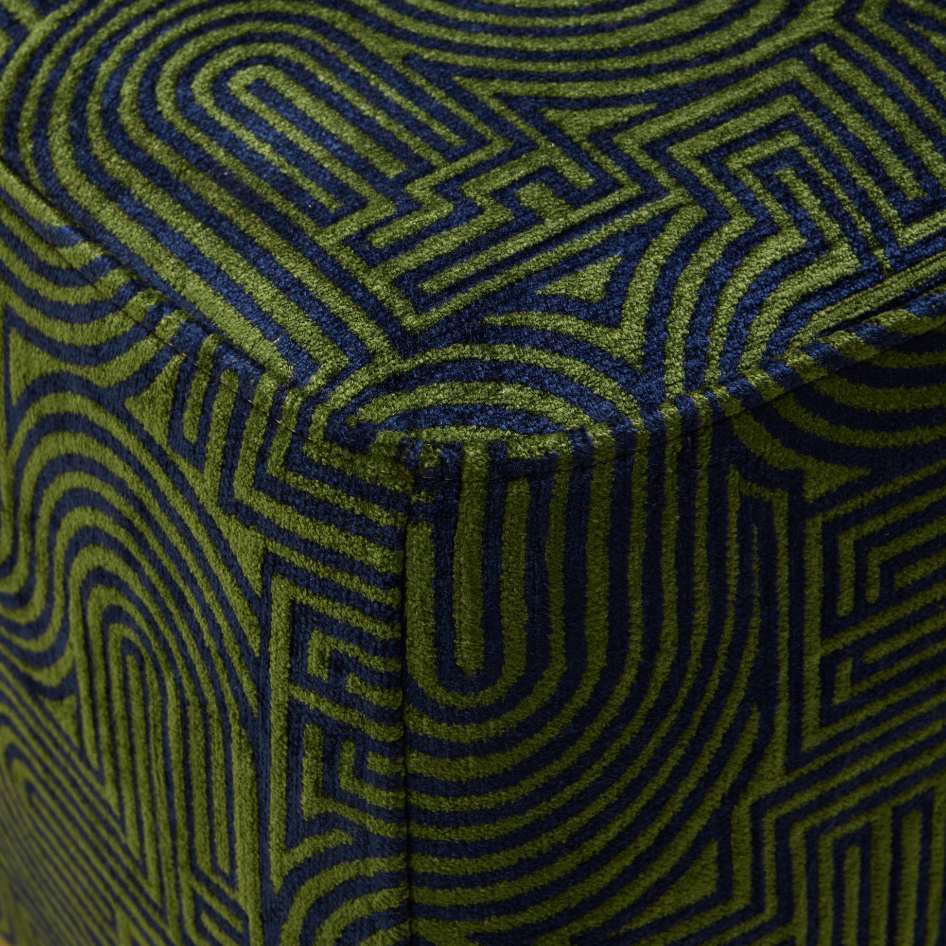 Pouf ARNEL klark bleu nuit et vert olive