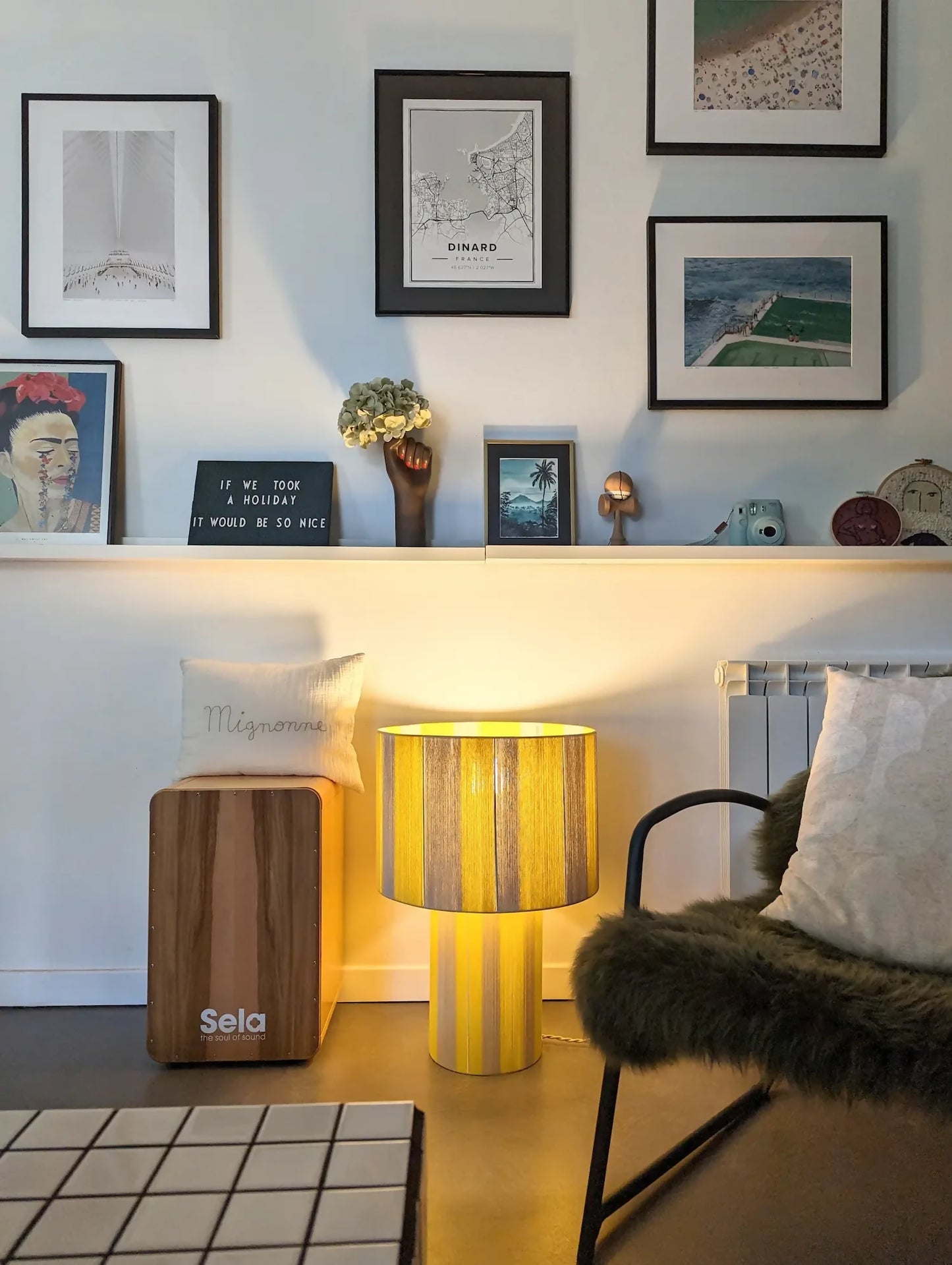 Lampe à poser "L'Elégante" -édition "Riviera acidulée" jaune