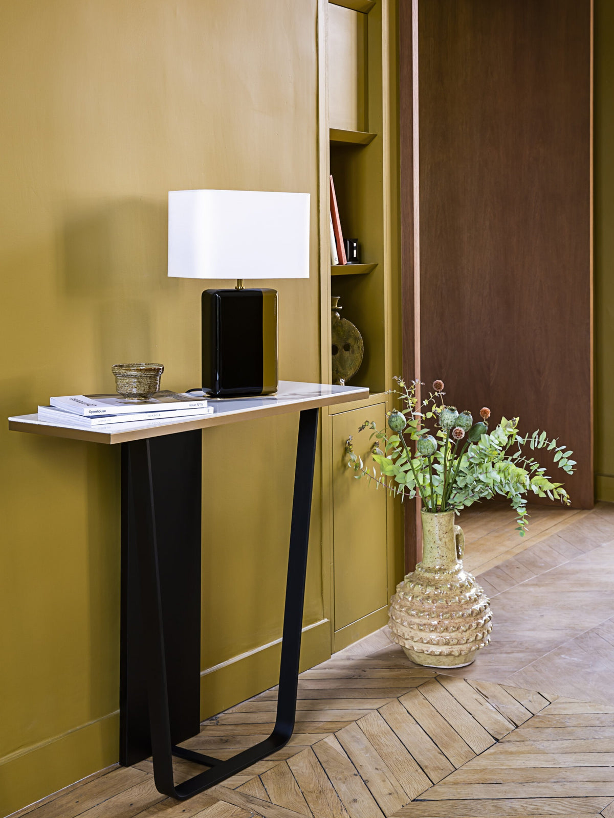Console en céramique et laiton, Horizon Small