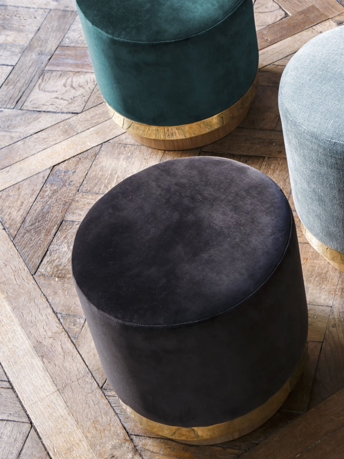 Pouf en velours ou en tissu, Stool