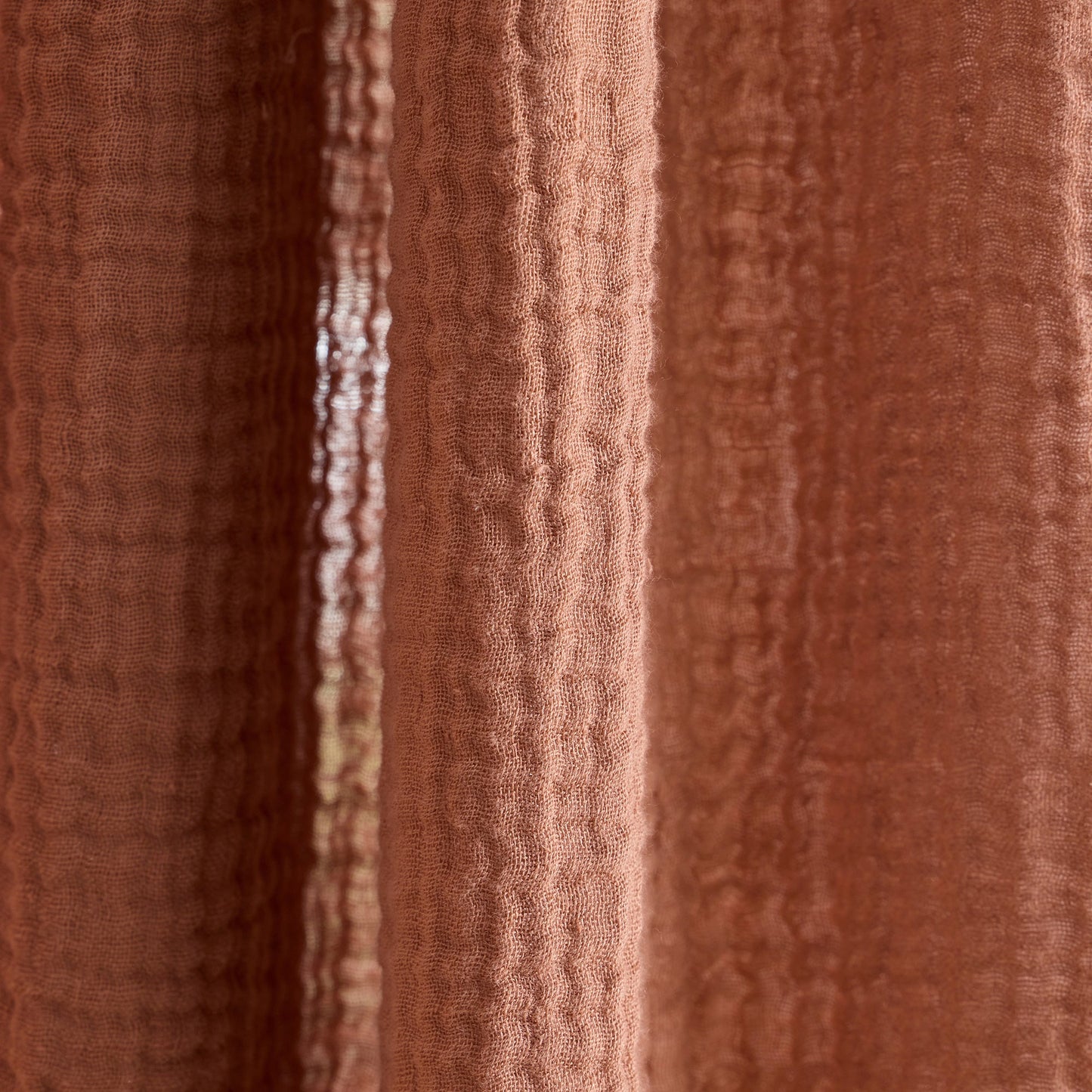 Rideau panneau LALITA terracota et naturel
