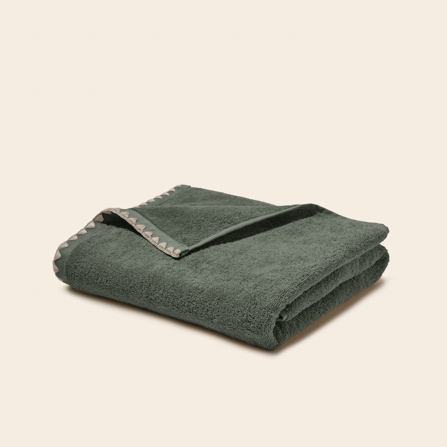 La Sortie de Bain NERYDA vert séquoia et beige