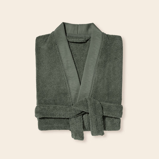 La Sortie de Bain NERYDA vert séquoia et beige