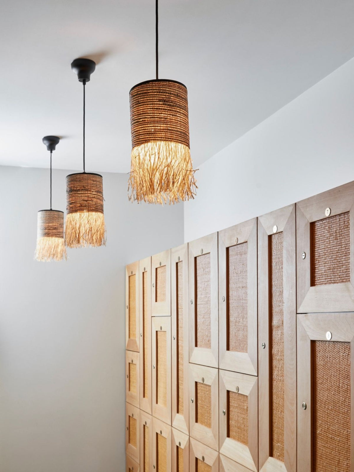 Suspension en raphia et bana, Formentera 1L - D13 / H32