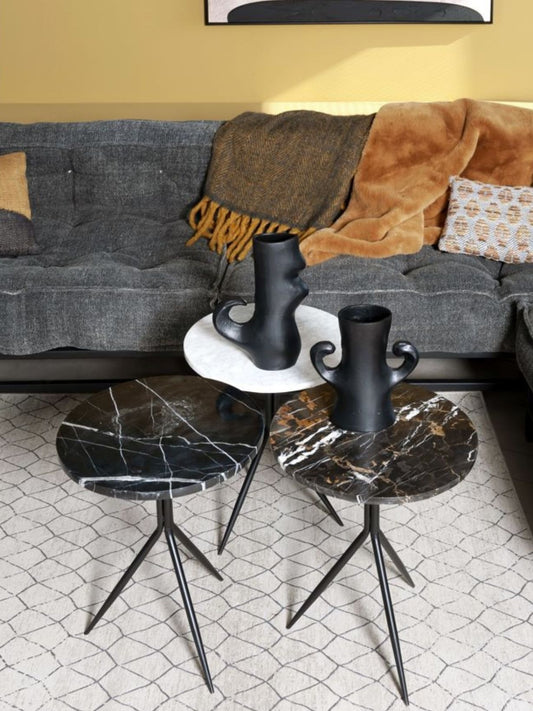 Table d'appoint en marbre et métal, Dana