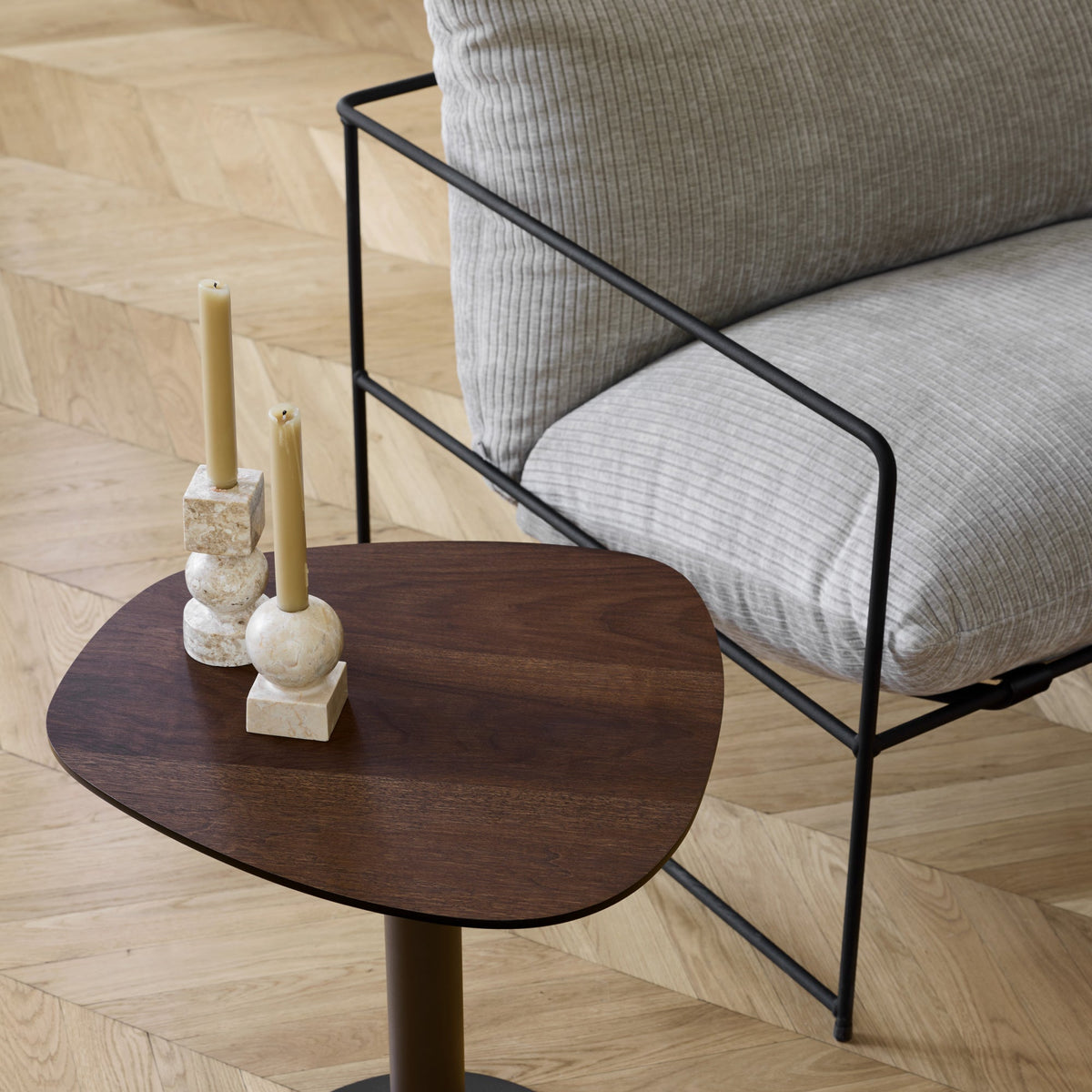 Table d'appoint ISMERIA noyer et bronze