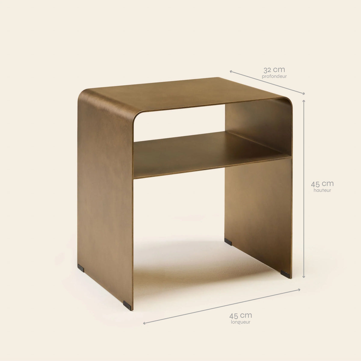 Table de chevet TALIKA laiton