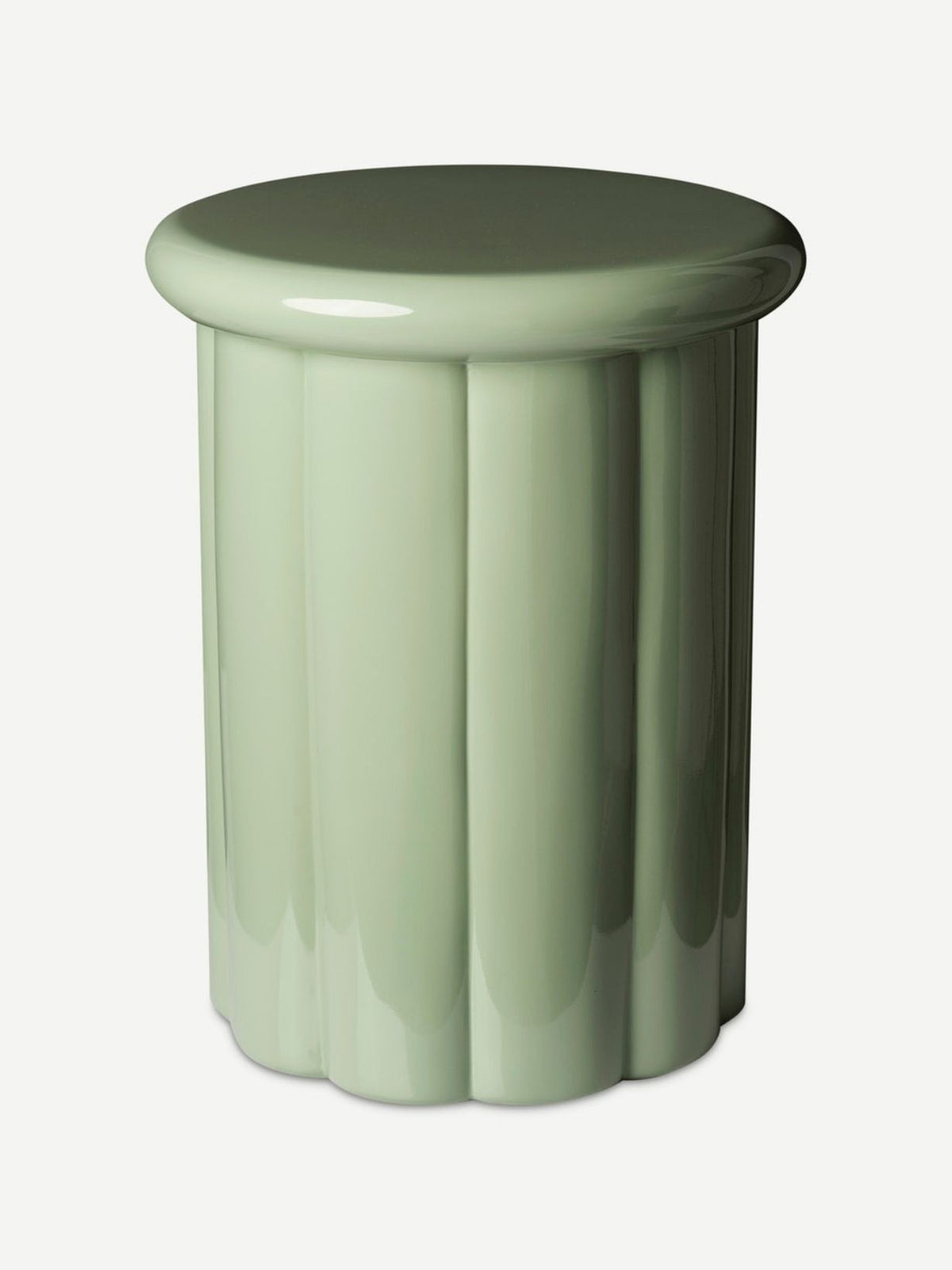Tabouret laqué vert olive, Roman