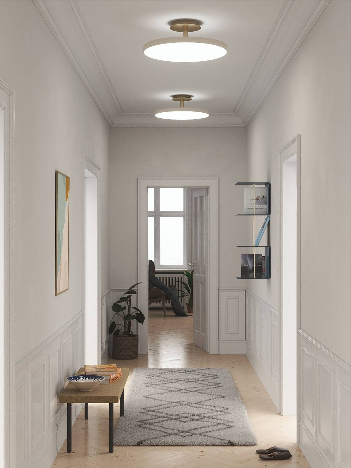 Plafonnier LED en aluminium, Asteria Up taille M - Ø43cm