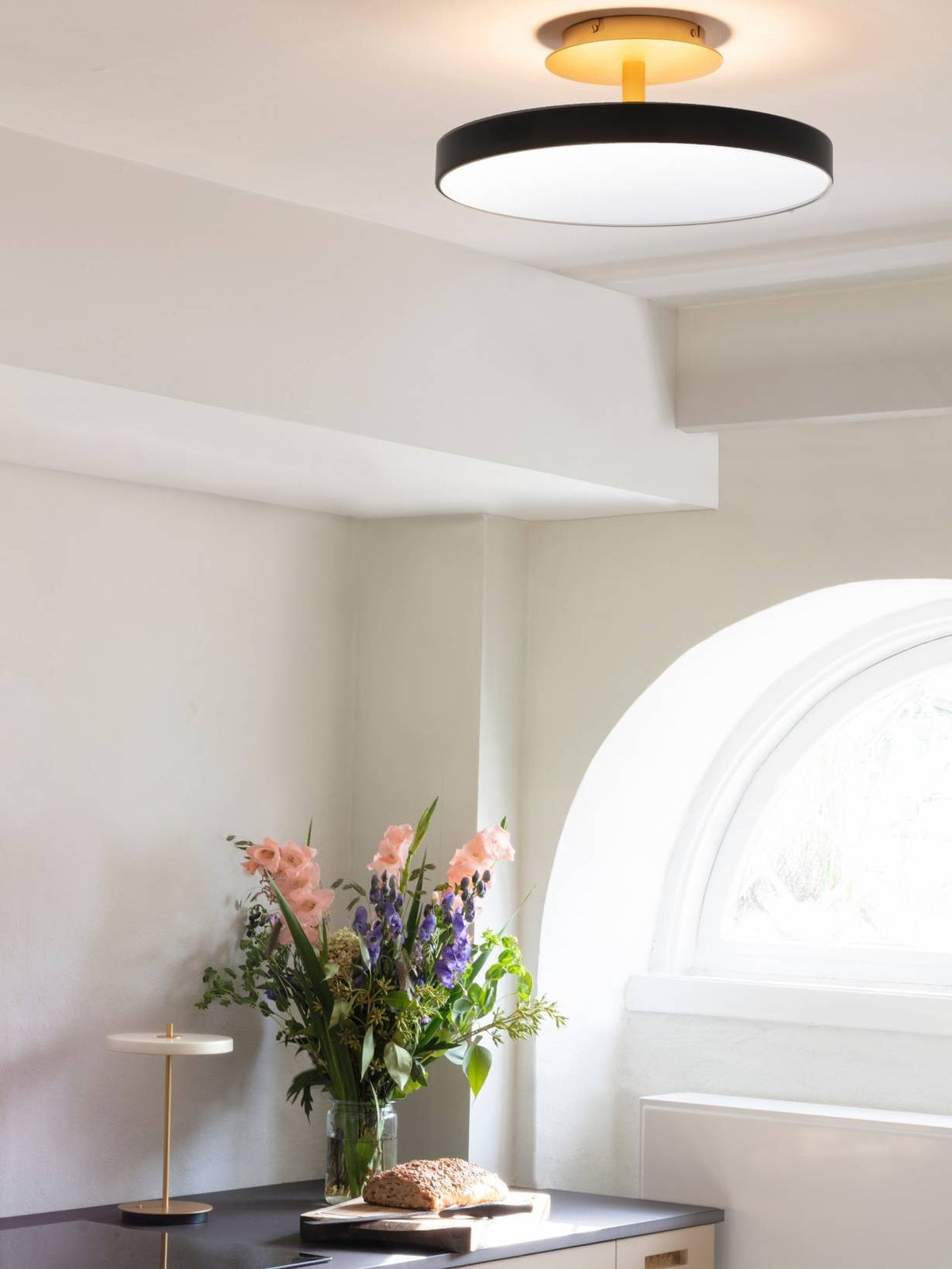 Plafonnier LED en aluminium, Asteria Up taille M - Ø43cm
