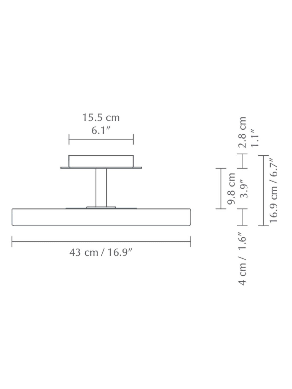 Plafonnier LED en aluminium, Asteria Up taille M - Ø43cm