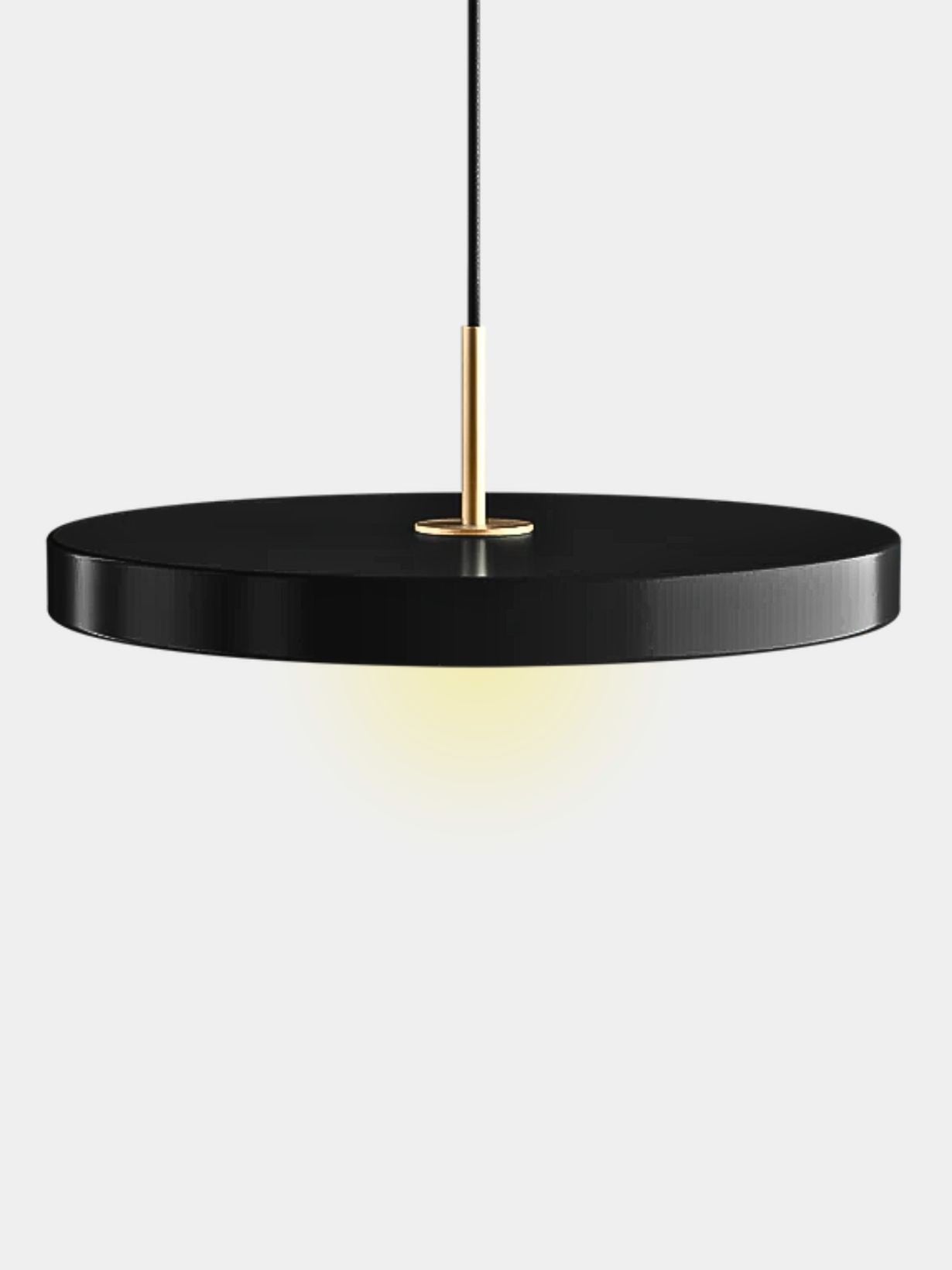 Suspension LED noir avec détail en laiton, Asteria