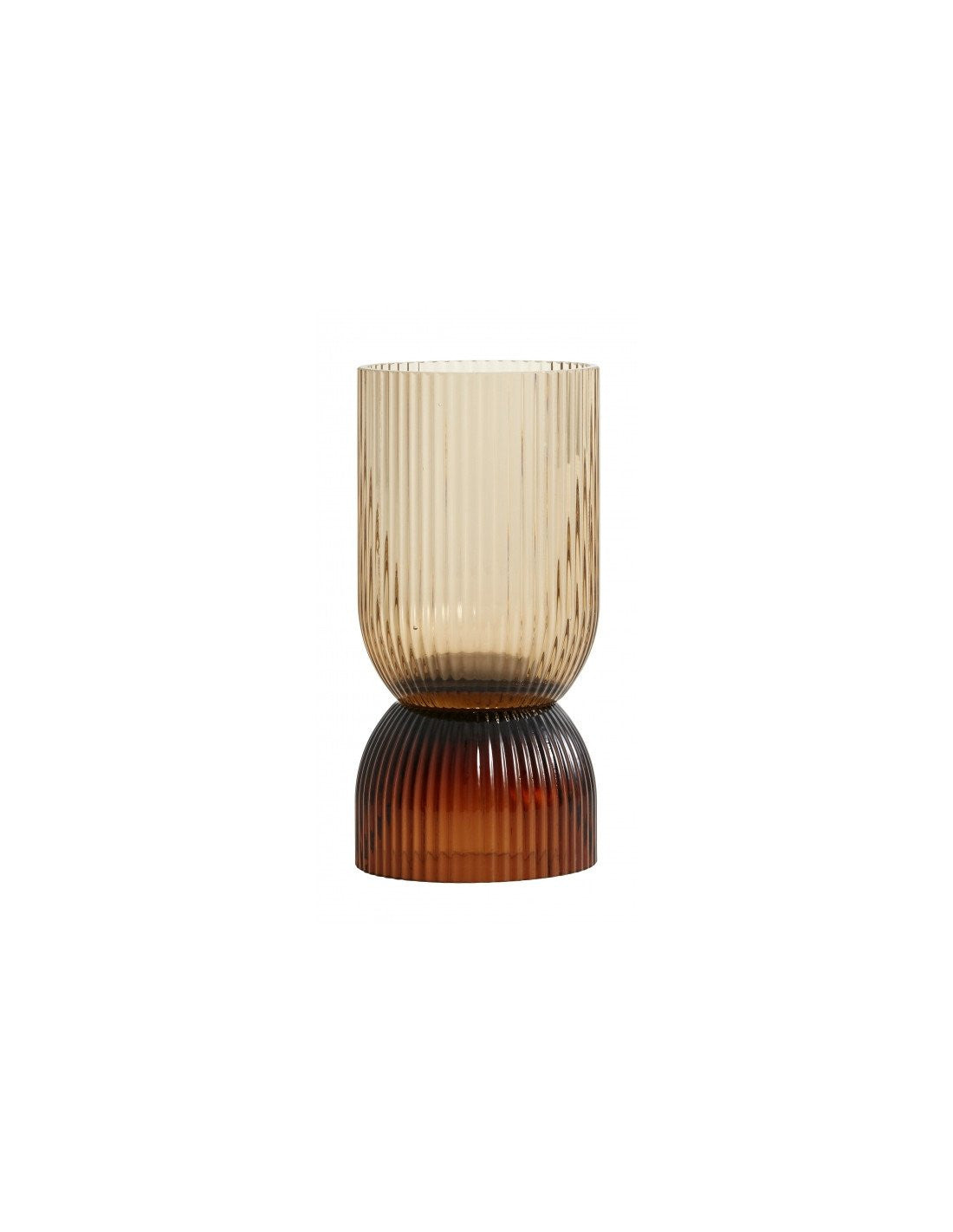 Vase bougeoir en verre ambré, Riva S
