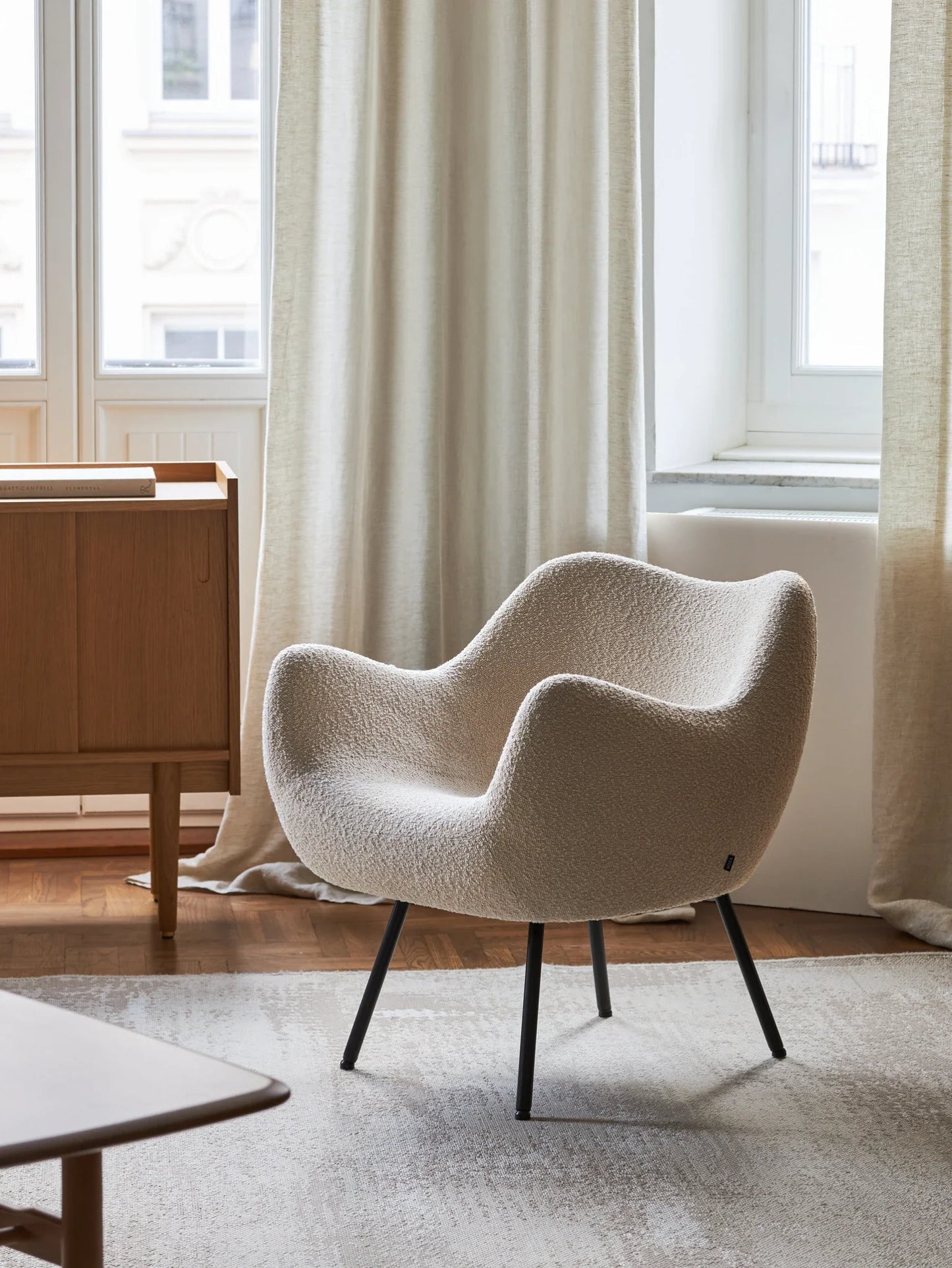 RM58 Soft Armchair in Boucle Mustard