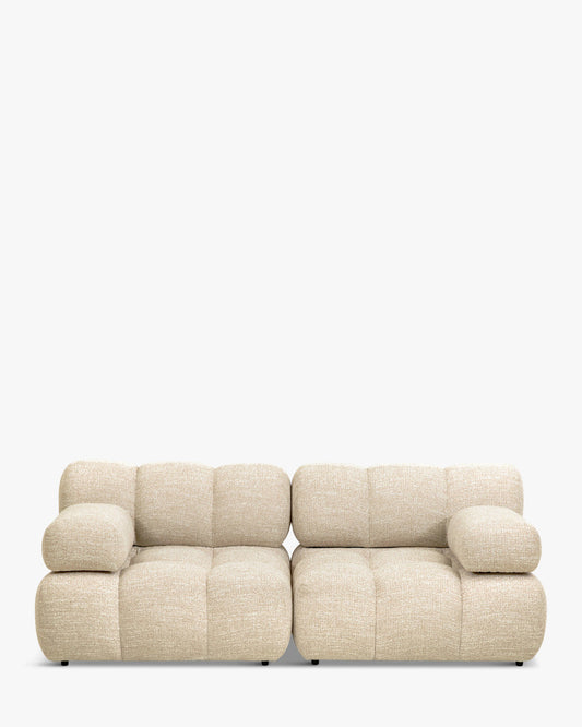 Canapé 2 places modulable, Tweed beige - NV GALLERY - WAFFLE