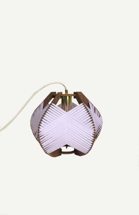 Petite lampe tissée lilas