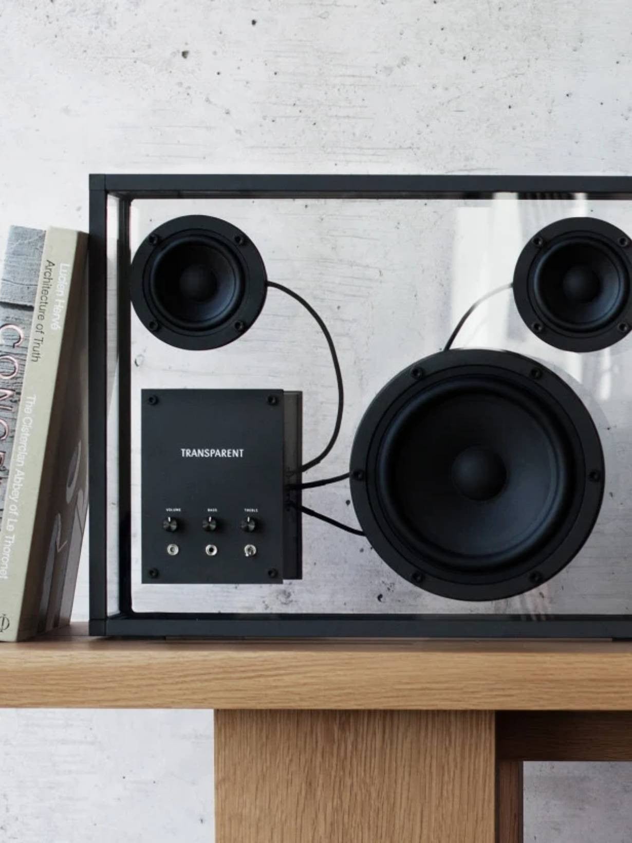 Enceinte Bluetooth en verre trempé, Transparent Speaker