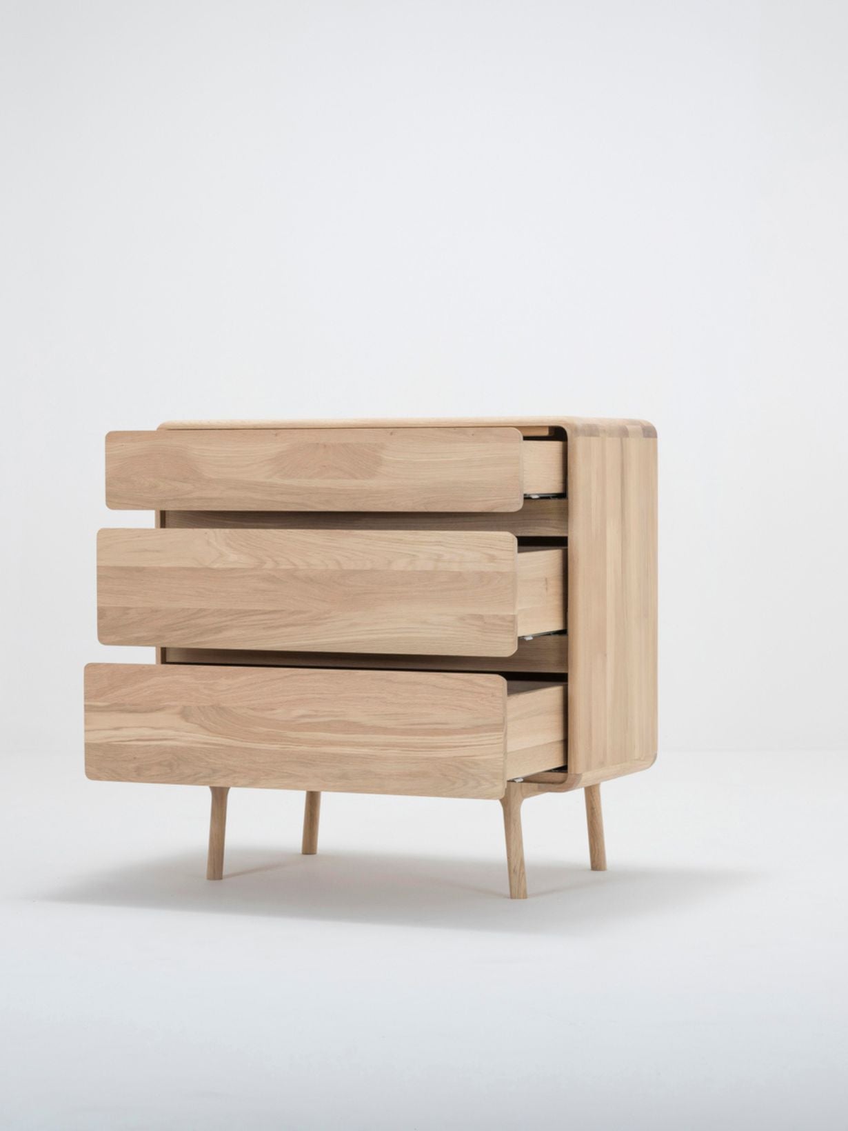 Commode en chêne blanchi huilé 3 tiroirs, Fawn