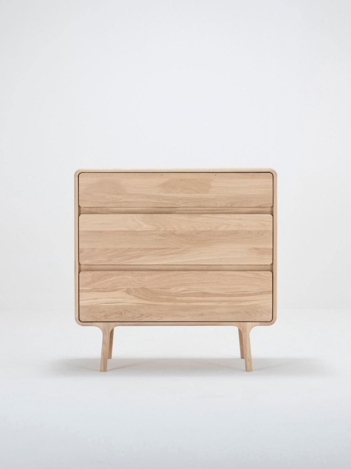 Commode en chêne blanchi huilé 3 tiroirs, Fawn