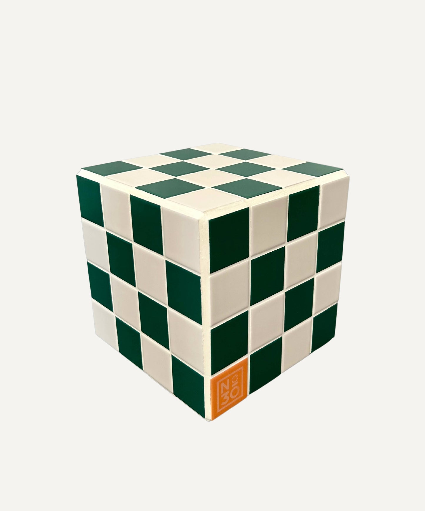 Cube céramique - Vert forêt & Crème