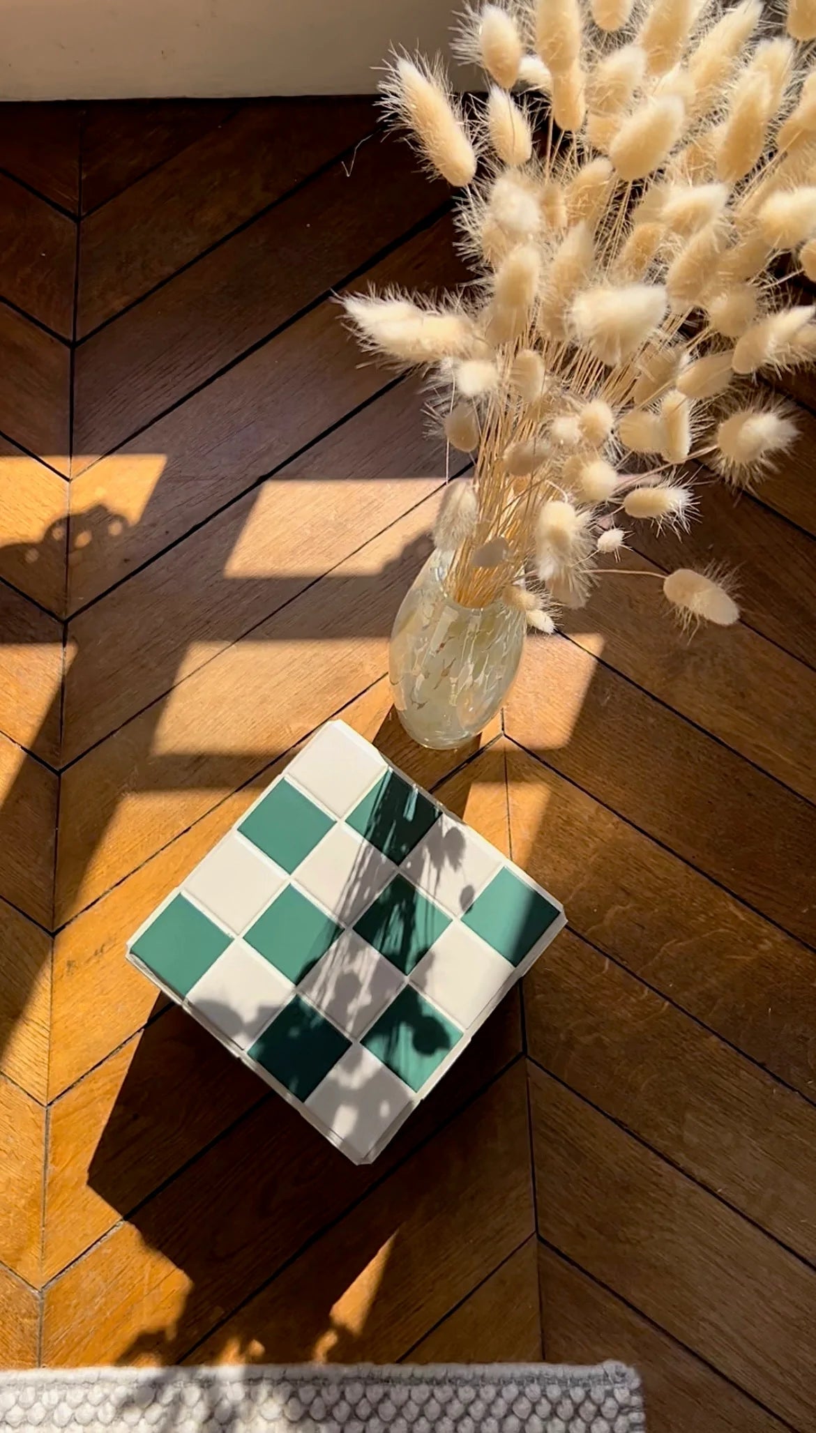 Cube céramique - Vert forêt & Crème