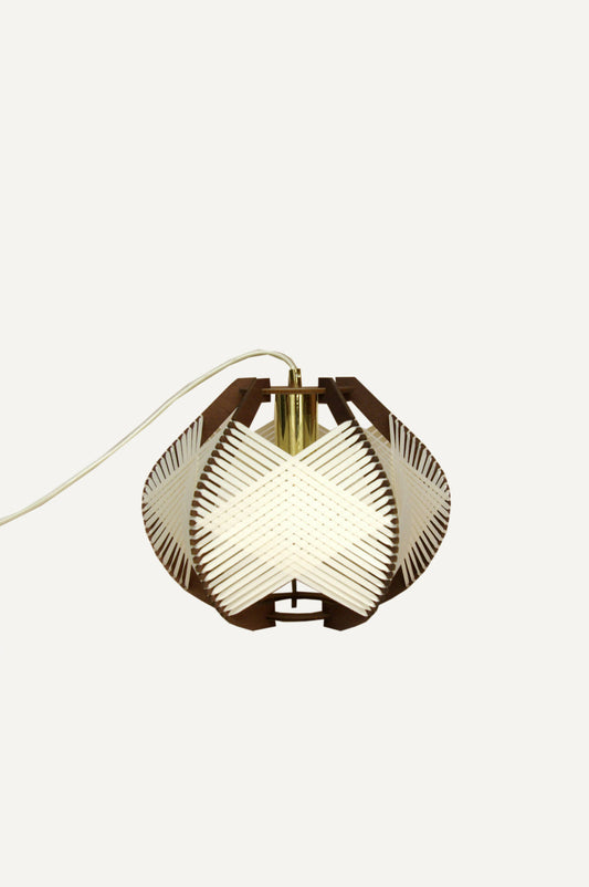 Petite lampe tissée blanche