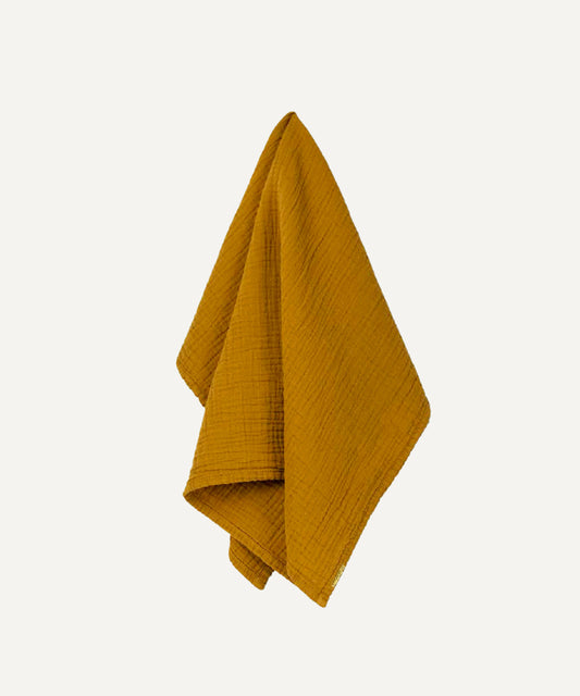 Torchon en double gaze de coton - Jaune Safran