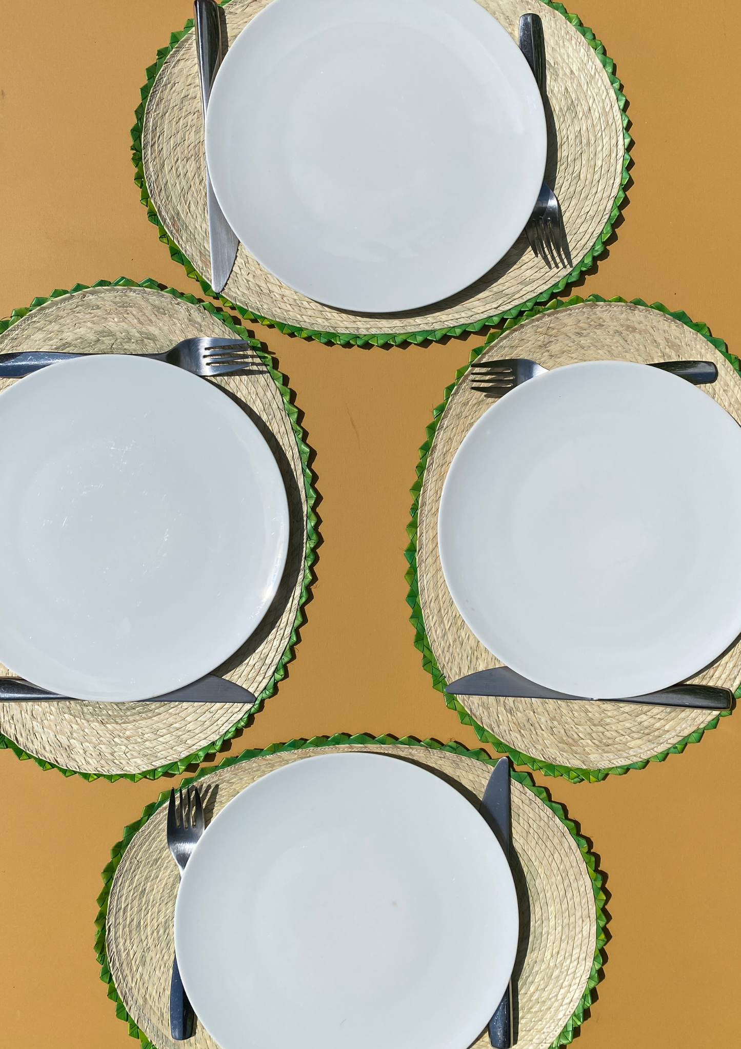 Set de table en fibre de palmier - Vert